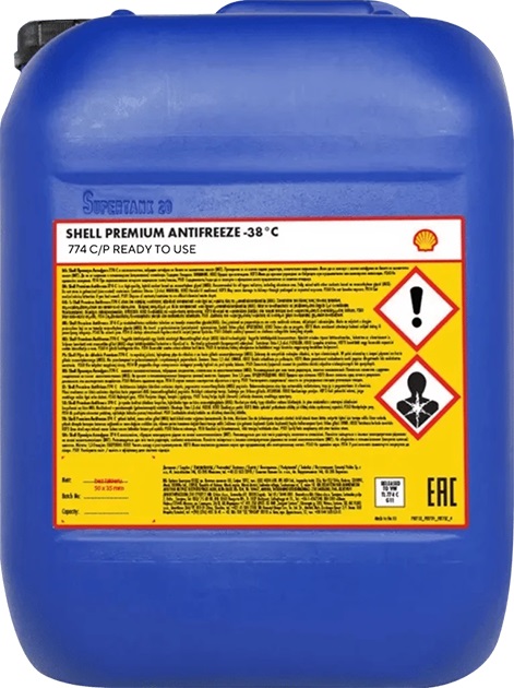 Рідина охолоджуюча (розвед.) Shell Premium Antifreeze 774 C/P (G11) RTU, каністра пластикова 20л